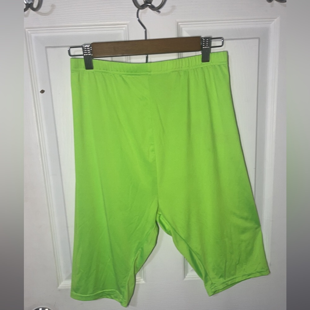 neon green biker shorts
